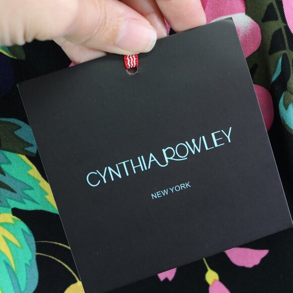 Cynthia Rowley Double V Tropical Cami Black Size S - Picture 4 of 6